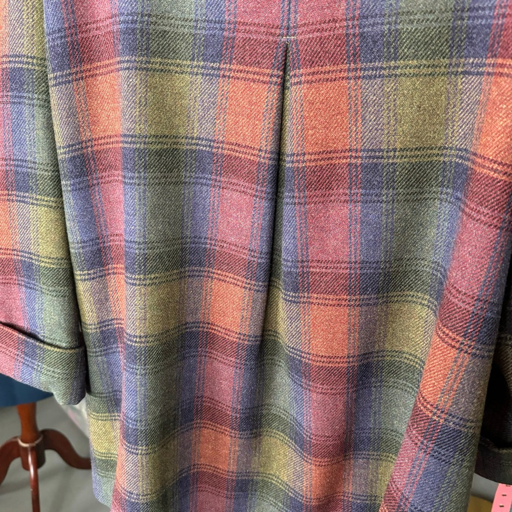Vintage Triona Design Ireland Multicolor Donegal Tweed Plaid Wool Coat - Picture 10 of 13